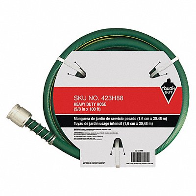 GRAINGER 423H88 Water Hose 5/8 I.D.100 ft PVC