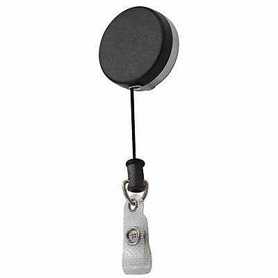 LUCKY LINE PRODUCTS G424 Badge Reel Black/Chrome Nylon Cord 3/4 D