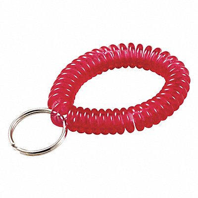 LUCKY LINE PRODUCTS 41070 Wrist Coil Key Ring Red 2-1/2 W PK10