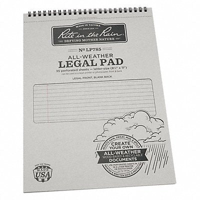 RITE IN THE RAIN LP785 All Weather Legal Pad Wirebound