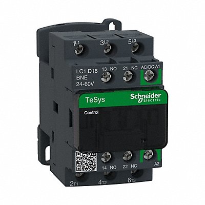 SCHNEIDER LC1D18BNE IEC Magnetic Contactor NonReversing 24-60VAC/DC
