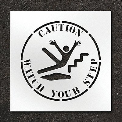 RAE STL10812404 Pavement Stencil Caution Watch Your Step