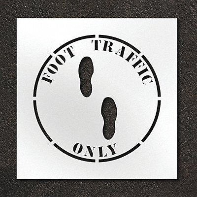 RAE STL10812411 Pavement Stencil Foot Traffic Only