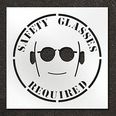 RAE STL10814810 Pavement Stencil Safety Glasses Required