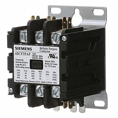 SIEMENS 42CF35AF DefPurpContactor 220/208-240VAC 3P 40A