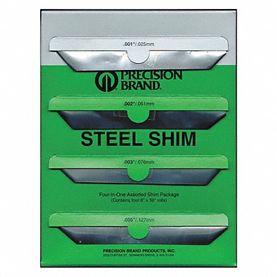 PRECISION BRAND 16B4 Shim Stock Assortment Steel 4 pcs