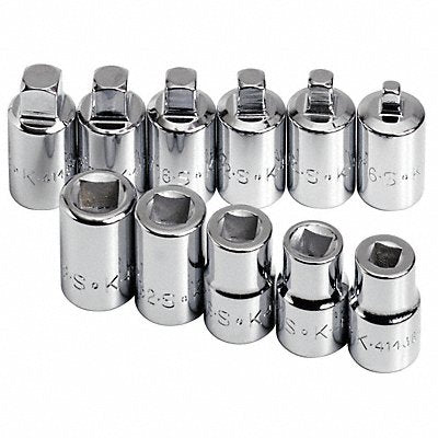 SK PROFESSIONAL TOOLS 19781 Socket Set Chrome 1/4 in to 3/8 in 12Pt