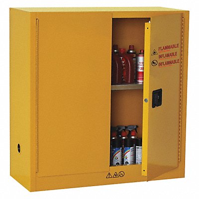 CONDOR 42X499 Flammable Safety Cabinet 30 gal Yellow