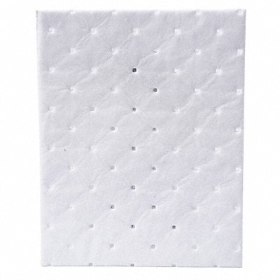 BRADY SPC ABSORBENTS SRPO100 Absorb Pad Oil Based Liquids White PK100