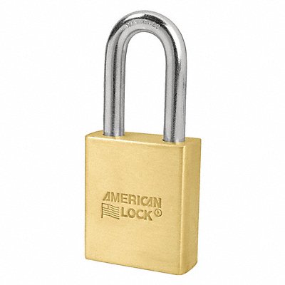 AMERICAN LOCK A3901SWO Keyed Padlock 3/4 in Rectangle Gold