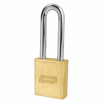 AMERICAN LOCK A3902SWO Keyed Padlock 3/4 in Rectangle Gold