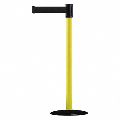 TENSABARRIER 890B333533STDNOB9XC Barrier Post w/Belt Steel Post Blk Belt