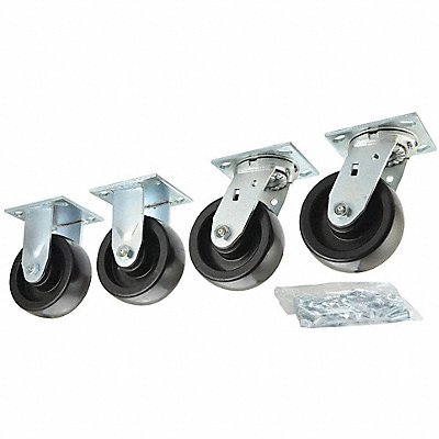 GRAINGER 435X97 Standard Plate Castor Swivel/Rigid PK4