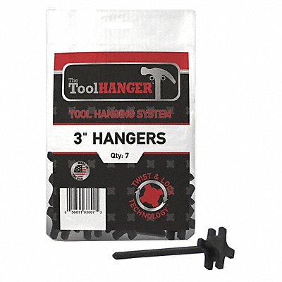 TOOLHANGER 3007 Polypro Plastic Tool Hanger Black PK7