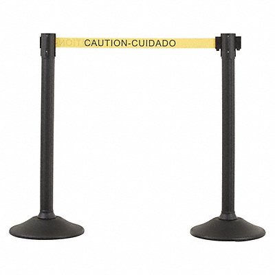 US WEIGHT U2000CAU Barrier Post with Belt HDPE Black PK2