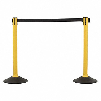 US WEIGHT U2055 Barrier Post with Belt HDPE Yellow PK2