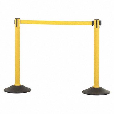 US WEIGHT U2055YEL Barrier Post with Belt HDPE Yellow PK2