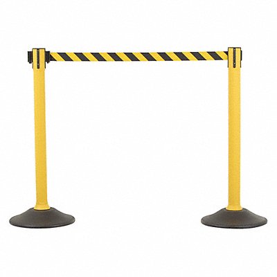 US WEIGHT U2055CYB Barrier Post with Belt HDPE Yellow PK2