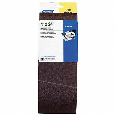 NORTON 7660702069 Sanding Belt 24 in L 4 in W 80 G