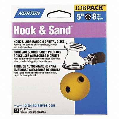 NORTON 7660749221 Hook & Loop Sanding Disc 5 in Dia