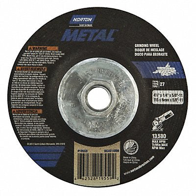 NORTON 66252819559 Depressed Grinding Wheel 5/8 -11CN ThreadHle