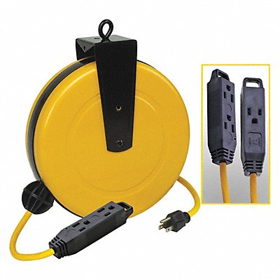 LUMAPRO 436G98 Cord Reel 30ft 14 AWG Connector 125VAC