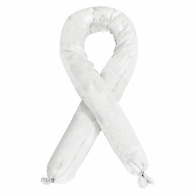 CONDOR 436M89 Absorbent Sock White 4 ft L PK40