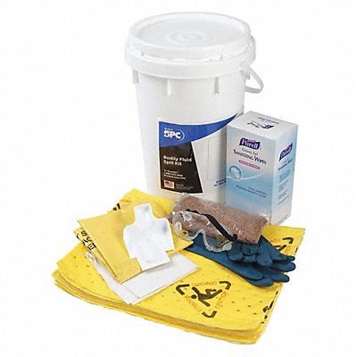 BRADY SPC ABSORBENTS SKBF Spill Kit Bucket Chemical/Hazmat 9 gal.