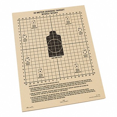 RITE IN THE RAIN 9125 Shooting Range 25m Target Paper PK100