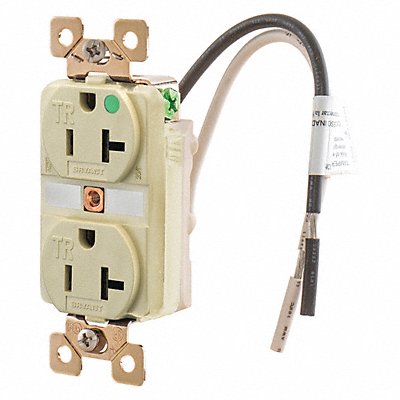 GRAINGER BRY8300ITR Receptacle 2 Poles 3 Wires Ivory 1.0 HP