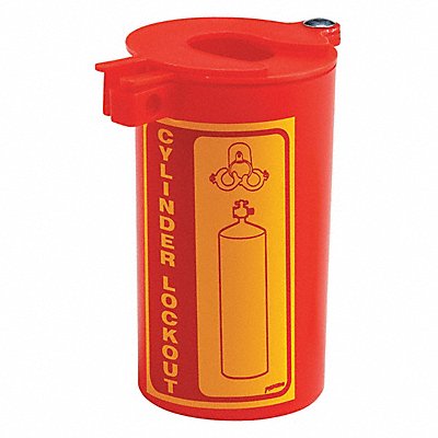 CONDOR 437R39 Gas Cylinder Lockout Red Polypropylene