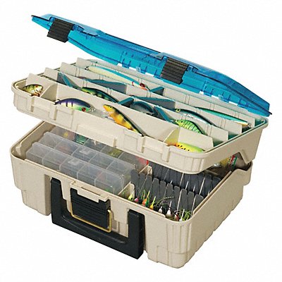 PLANO MOLDING 134900 Cmprt Box Brass Bail Beige/Blue Adj