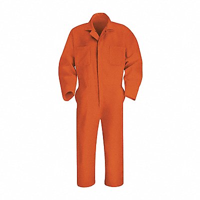 RED KAP CT10ORLN42 Mens Long Sleeve Orange Action Back Coverall