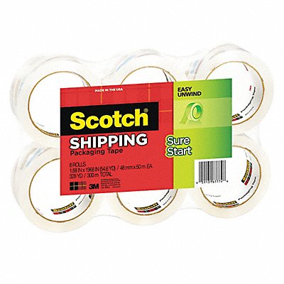 SCOTCH 35006 Packaging Tape 1.88 x 1968 in PK6