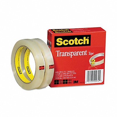 3M 6002P1272 Office Tape 216 ft 1/2 in 2.3 mil PK2