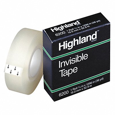 3M 6200341296 Invisible Tape Mending 0.75 in Wx36 yd L