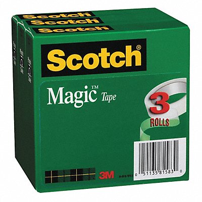 3M 810K3 Office Tape 83 1/3 ft 3/4 in 2.3 mil PK3