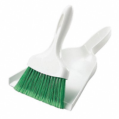 LIBMAN 1031 Whisk Broom w/ 10in Dust Pan White/Green
