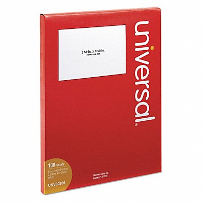 UNIVERSAL UNV80206 Inkjet/Laser Printer Label 5.5x8.5 PK200
