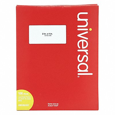 UNIVERSAL UNV80107 Permanent Label 2x4 PK1000