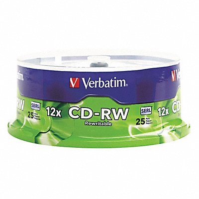 VERBATIM VER95155 CD-RW Disc 700MB/80min 4X/12X Spndl PK25