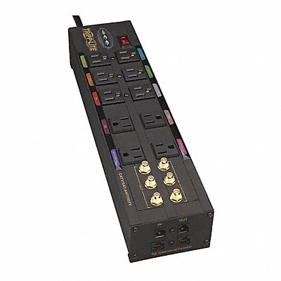 TRIPP LITE HT10DBS Surge Protector Outlet Strip 14-1/4 L