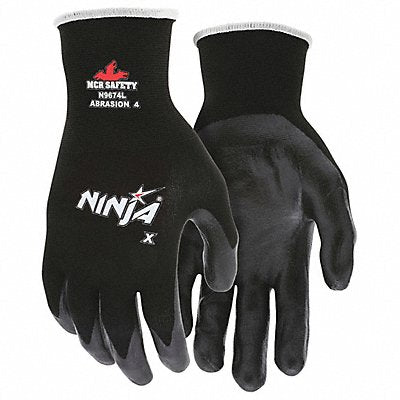 MEMPHIS N9674S Gloves Seamless Dipped Small Black PR