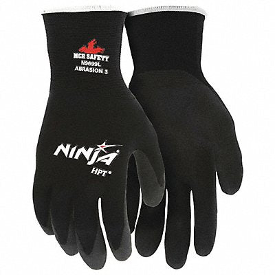 MEMPHIS N9699M Gloves Pvc Coated Nylon Medium Black PK2