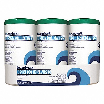 BOARDWALK 87225MPF956 Fresh Scent Disinfectant Wipes PK3