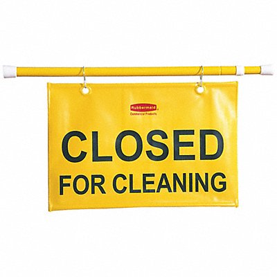 RUBBERMAID COMMERCIAL PRODUCTS FG9S1500YEL Safety Sign Closed for Cleaning 13in H