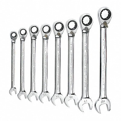 GEARWRENCH 9543 Rat Wrench Set Met Rev Comb 8pc 12pt