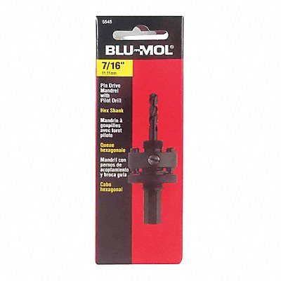 BLU-MOL 5545 Hole Saw Mandrel Shank 7/16 1-1/4 - 6