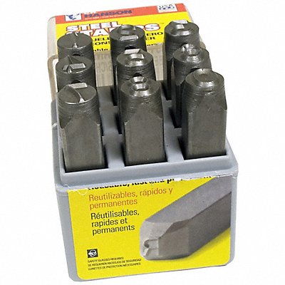 C.H. HANSON 25621 Number Set 1/4 in H Steel