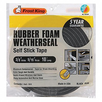 FROST KING R538H H3682 Spnge Rubber Foam Tape 3/8Inx10 ft 8 mil